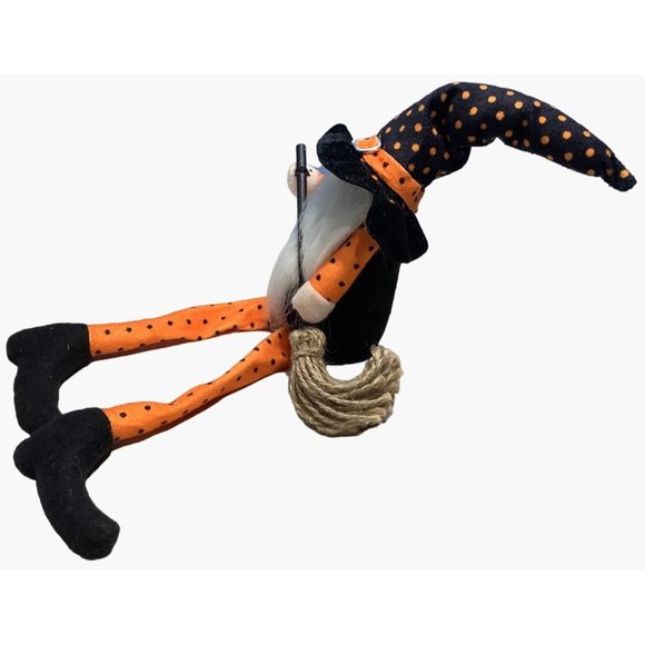 Halloween Witch Gnome Doll Decorative Dangle Leg Faceless 16" - Picture 3 of 6